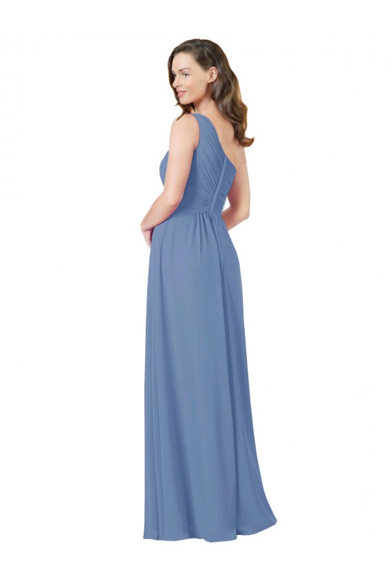 Pleated One Shoulder Chiffon Bridesmaid Dress Brisbane