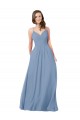 A-Line Ruched V-Neckline Chiffon Bridesmaid Dress Brisbane