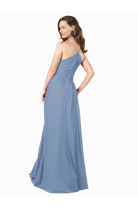 A-Line Ruched V-Neckline Chiffon Bridesmaid Dress Brisbane