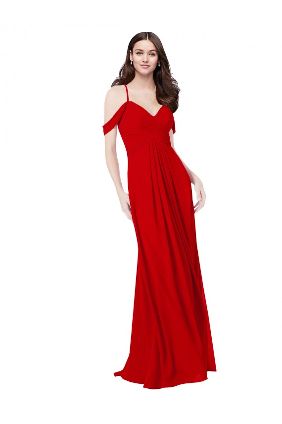 Cold Shoulder Chiffon Bridesmaid Dress Brisbane