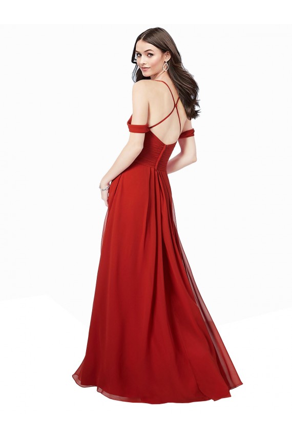Cold Shoulder Chiffon Bridesmaid Dress Brisbane