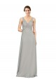 V-Neck Chiffon Bridesmaid Dress with Illusion Gathered Bodice Brisbane