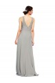 V-Neck Chiffon Bridesmaid Dress with Illusion Gathered Bodice Brisbane