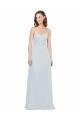 Slim A-Line Chiffon Bridesmaid Dress with Spaghetti Strap Gathered Bodice Brisbane