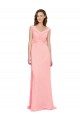 Luxe Chiffon Bridesmaid Dress with Shoulder Tip Gathered Bodice Brisbane
