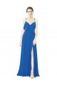 Spaghetti Strap Chiffon Bridesmaids Dress with Asymmetrical Ruffle and Front Slit Brisbane