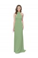 High Collar Halter Neck Chiffon Bridesmaid Dress with Long Back Tie Brisbane