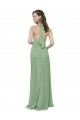 High Collar Halter Neck Chiffon Bridesmaid Dress with Long Back Tie Brisbane