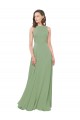 High Neck Chiffon Bridesmaids Dress with Low Cowl Back Brisbane