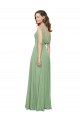 High Neck Chiffon Bridesmaids Dress with Low Cowl Back Brisbane
