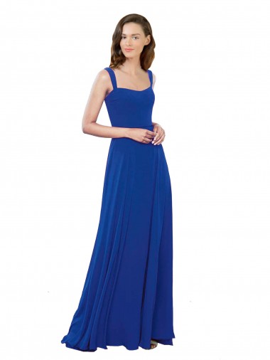 Square Neck A-Line Long Floor Length Chiffon Bridesmaid Dress Brisbane