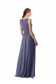 V-Neck Long Draped A-Line Chiffon Bridesmaid Dress Brisbane
