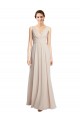 Long V-Neck Chiffon Bridesmaids Dress with Double Straps Brisbane