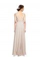 Long V-Neck Chiffon Bridesmaids Dress with Double Straps Brisbane