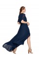 V-Neck Plush Chiffon Bridesmaid Dress with Flutter Sleeves Brisbane