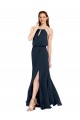 Grecian Style Halter Chiffon Bridesmaid Dress with Keyhole and Slit Brisbane