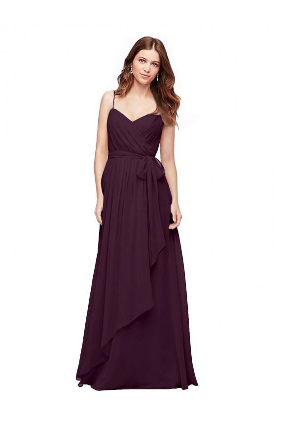Wrapped Sweetheart Neckline Long Chiffon Bridesmaid Dress  Brisbane