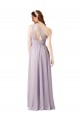 One Shoulder Chiffon Bridesmaid Dress with Front Keyhole and Shirred Bodice Brisbane