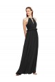 Halter Neck Front Keyhole Chiffon Bridesmaid Dress with Shirred Waist Brisbane