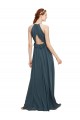 Halter Neck Front Keyhole Chiffon Bridesmaid Dress with Shirred Waist Brisbane