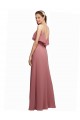 Draped Long Chiffon Bridesmaid Dress with Straps and Layers Brisbane
