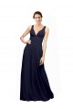 Open Back Long Chiffon Bridesmaid Dress with Plunging V-Neck Bodice Brisbane