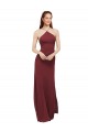 High Halter Neck Long Chiffon Bridesmaid Dress with Low Scoop Back Brisbane
