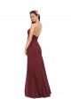 High Halter Neck Long Chiffon Bridesmaid Dress with Low Scoop Back Brisbane
