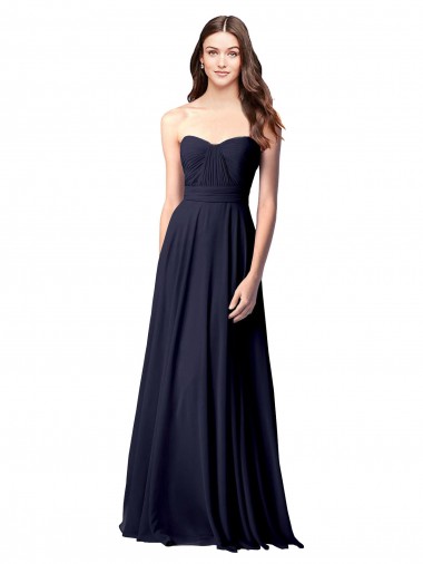 Luxe Chiffon Bridesmaid Dress with Sweetheart Neckline and Shirred Bodice Brisbane