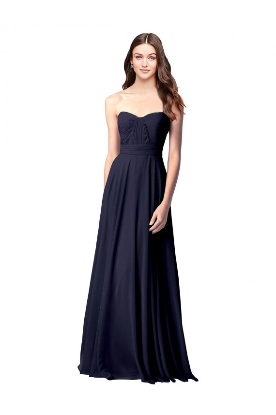 Luxe Chiffon Bridesmaid Dress with Sweetheart Neckline and Shirred Bodice Brisbane