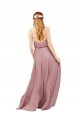 Long Chiffon Bridesmaid Dress with Spaghetti Strap Bodice Brisbane