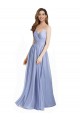 Ruched Criss Over Bodice Chiffon Bridesmaid Dress with Lace Open Back Brisbane