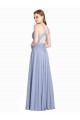 Ruched Criss Over Bodice Chiffon Bridesmaid Dress with Lace Open Back Brisbane