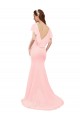 Fit and Flare Chiffon Bridesmaid Dress with V-Neck and Flutter Sleeves Brisbane