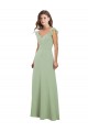 Draped Sweetheart Chiffon Bridesmaid Dress with Ruffled Cap Sleeves Brisbane