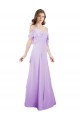 Chiffon Bridesmaid Dress with Draped Sweetheart Bodice and Off The Shoulder Flounces Brisbane