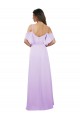Chiffon Bridesmaid Dress with Draped Sweetheart Bodice and Off The Shoulder Flounces Brisbane