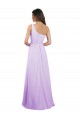 Draped One Shoulder A-Line Long Chiffon Bridesmaid Dress Brisbane
