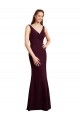 Floor Length Fluted Chiffon Dress with Draped Bodice and V-Neckline Brisbane