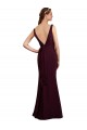 Floor Length Fluted Chiffon Dress with Draped Bodice and V-Neckline Brisbane