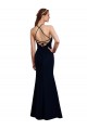 Fluted Long Chiffon Bridesmaid Dress with Halter Neckline and Keyhole Brisbane