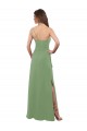 One Shoulder Chiffon Bridesmaid Dress with Pleats and Side Slit Brisbane