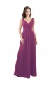 Long Chiffon A-Line Bridesmaid Dress with V-Neck Wrap Bodice Brisbane
