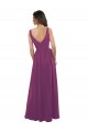 Long Chiffon A-Line Bridesmaid Dress with V-Neck Wrap Bodice Brisbane