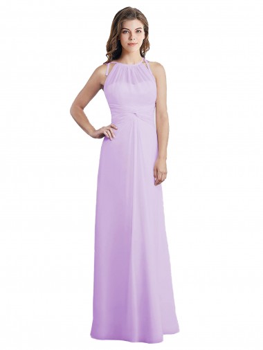 Sweetheart Long Chiffon Bridesmaid Dress with Halter Straps Brisbane