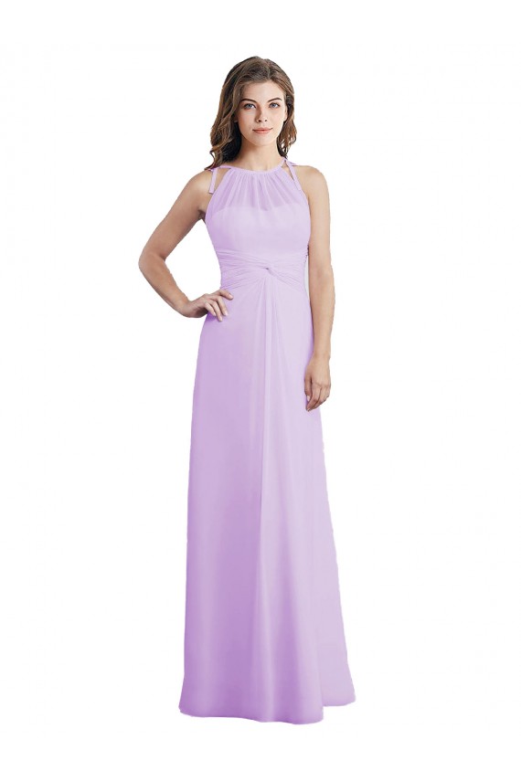 Sweetheart Long Chiffon Bridesmaid Dress with Halter Straps Brisbane