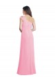 Single Shoulder Chiffon Bridesmaid Dress with Draped Bodice Brisbane