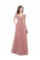 Chiffon A-Line Bridesmaid Dress with V-Neck Wrap Bodice Brisbane