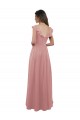 Chiffon A-Line Bridesmaid Dress with V-Neck Wrap Bodice Brisbane