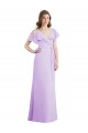 Ruffled Neckline Cold Shoulder Long Chiffon Bridesmaid Dress Brisbane